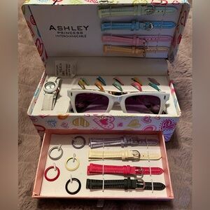 Ashley Princess Interchangeable Watch and Sunglasses Set *See Description*